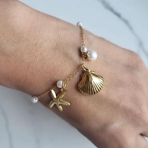 Boho pearl bracelet #1329 - Picture 1 of 5